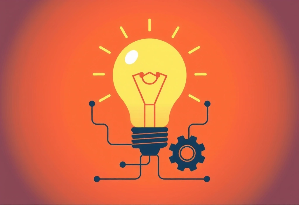 Ilustrație a unei beculețe aprinse, simbolizând inovația