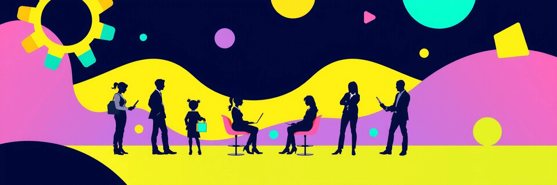 Imagine abstractă reprezentând munca în echipă, colaborarea și creativitatea digitală