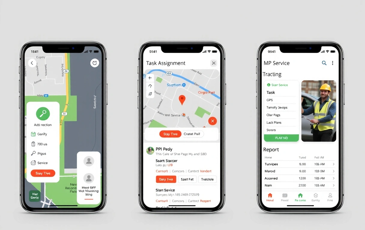 Screenshot aplicație mobilă field service
